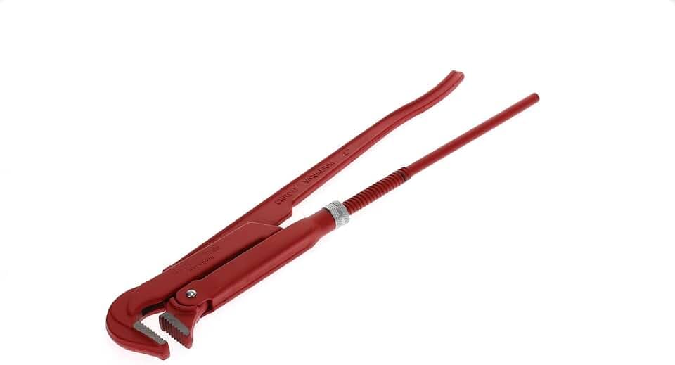 GEDORE red 90degree abgewinkelte Rohrzange, Spannweite 103 mm/3 Zoll, schwedisch, massiv, Zahnung versetzt, R27100030