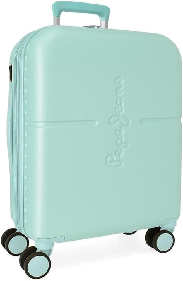 Pepe Jeans Highlight Kabinentrolley, Türkis, 40 x 55 x 20 cm, starr, ABS, integrierter TSA-Verschluss, 37 l, 2,74 kg, 4 Räder, ausziehbar, Handgepäck