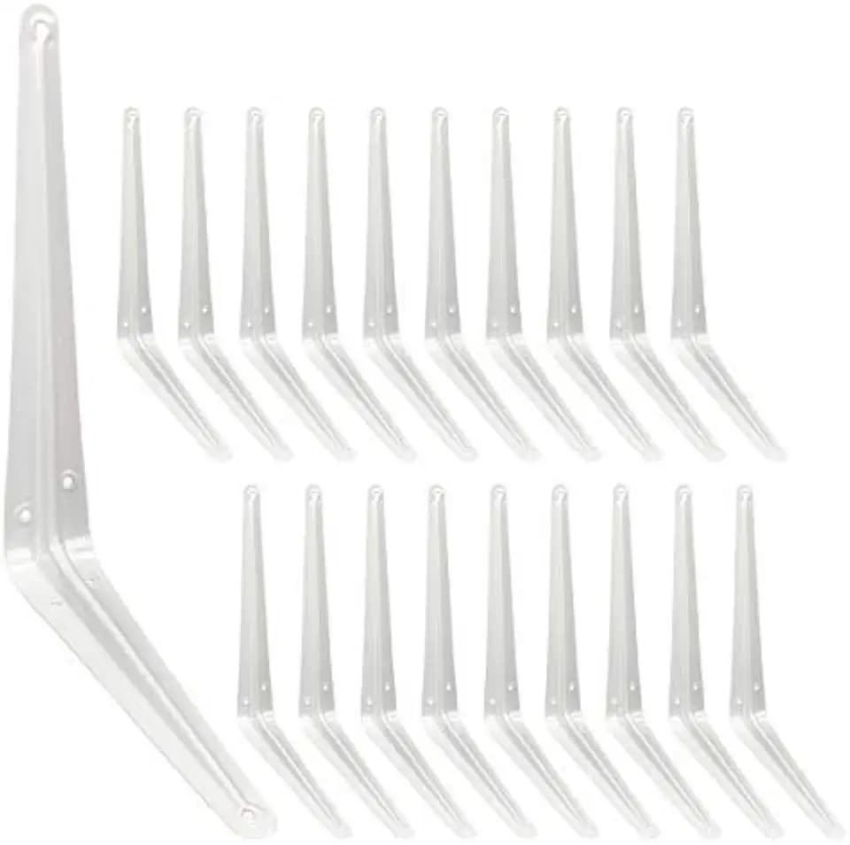 Shelf Brackets 10 Inch Heavy Duty White L Bracket for Shelves