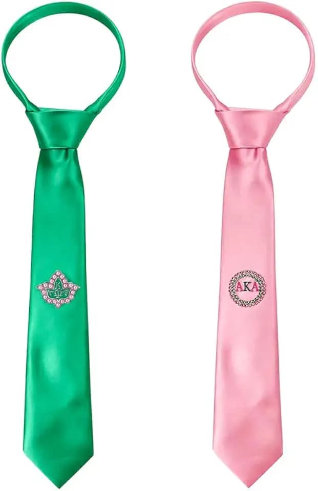 4/8 Pcs Pink and Green Sorority Tie Pin Set for Sisters