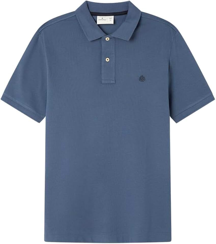 Springfield Herren Basic Ss Regular Polo with Tree Embroidery. 100% bci Cotton Poloshirt