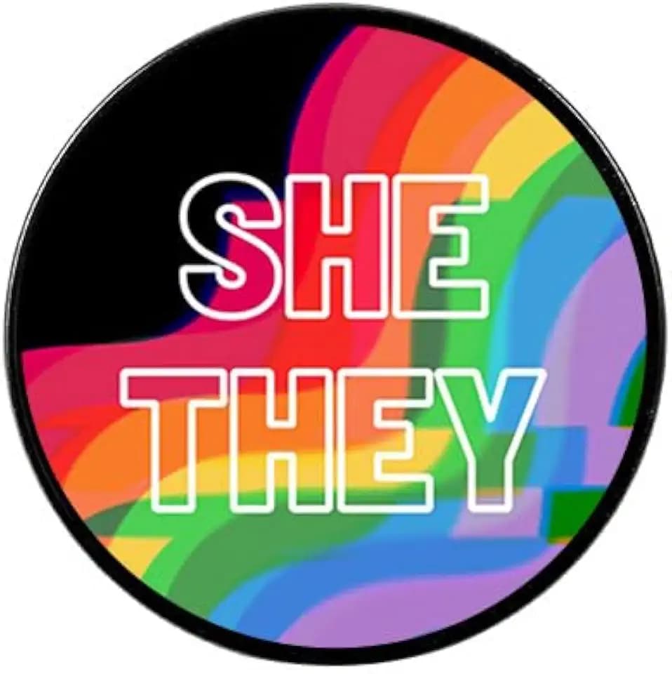 Pronouns Pin - LGBTQ Gender Identity Bulk Pins for Pride Parade or Daily Wear (Free 1pc Pride Sticker Included)