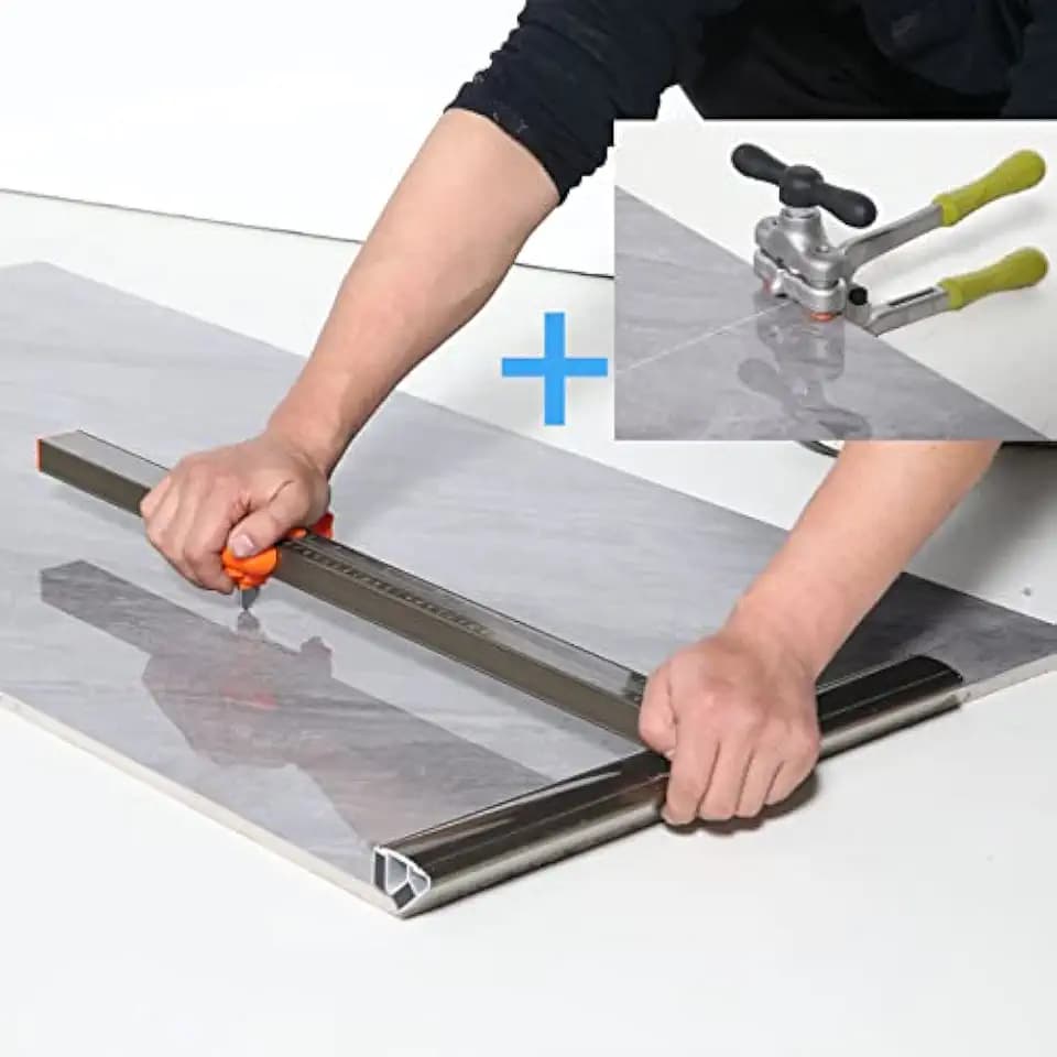 tile cutter manuelle Fliesenschneider Tool Kit mit großen Fliesenschneider (kann 48" schneiden), leistungsstarke Zange, 3Pcs Schneidklingen und 3Pcs Schneidräder