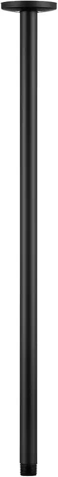 OFFO Shower Arm with Flange, 24 in Ceiling Mount Replacement Rain Shower Head Straight Arm Ceiling-Mounted For Fixed Shower Head & High Pressure Rain, Matte Black