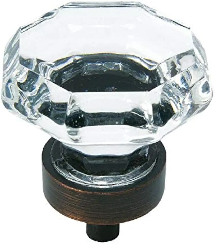Cosmas 5 Pack 5268ORB-C Oil Rubbed Bronze Glass Knob 1-5/16 Inch Diameter