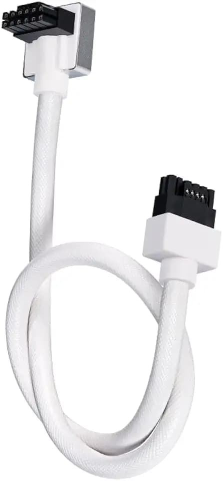 Hydra-16PIN 12VHPWR Modular Cable, 90 Degree Adapter, 12+4-Pin (16-Pin) 12HVPWR to 12HVPWR, Male to Male for All RTX 40 and 50 Series 4080 4090 5080 (NOT 5090) PC GPU Power Cord (A Type, White)
