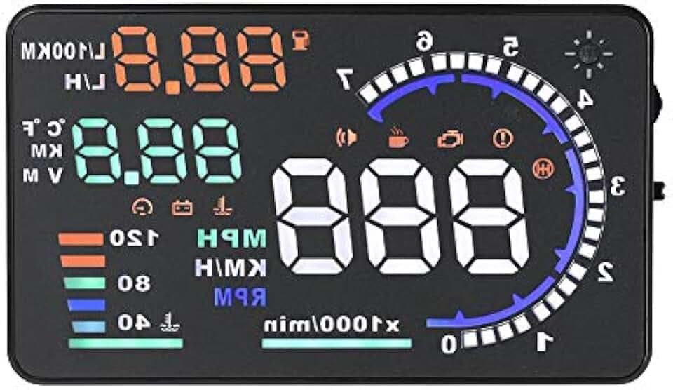 OBD2 HUD A8 5,5 Geschwindigkeitsanzeige Überhead Videogerät Windschutzspiegel Reflektives Bild