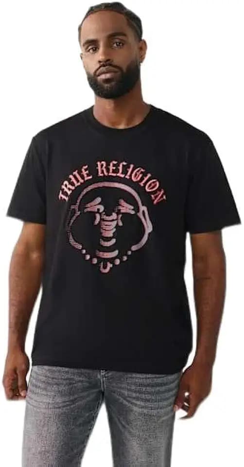 True Religion Herren Stud Buddha Tee T-Shirt (1er Pack)
