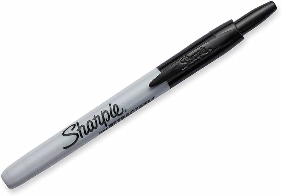 Sharpie Permanentmarker mit einziehbarer Spitze | fein | schwarz | 12 Stück
