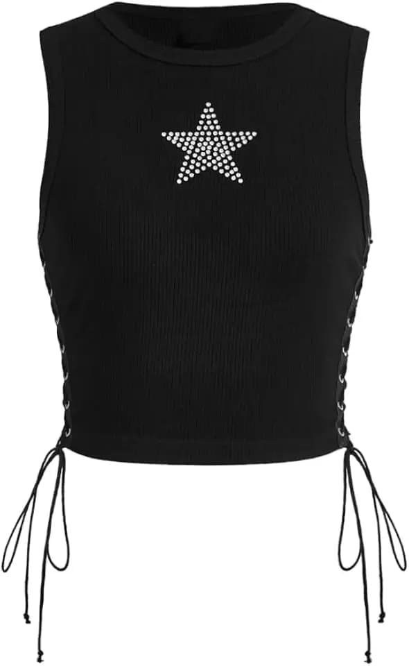 SOLY HUX Women's Tank Tops Y2K Summer Going Out Crop Top Concert Outfits