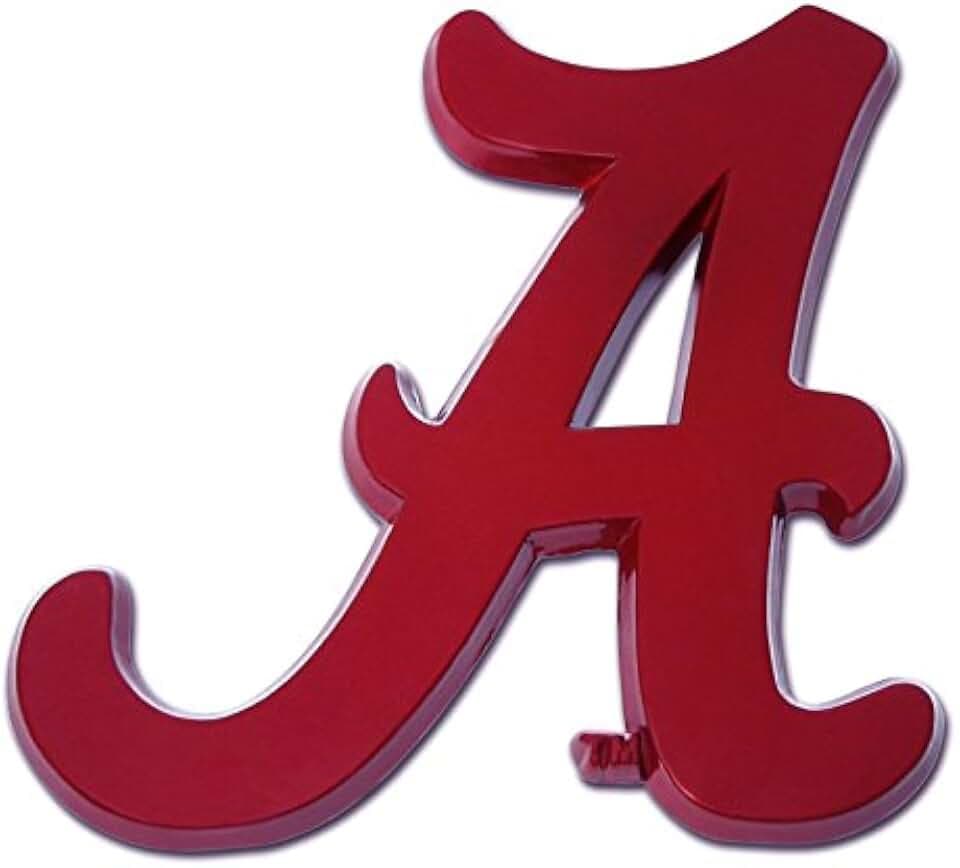 Alabama UA Crimson Tide Metal Auto Emblem (Crimson)