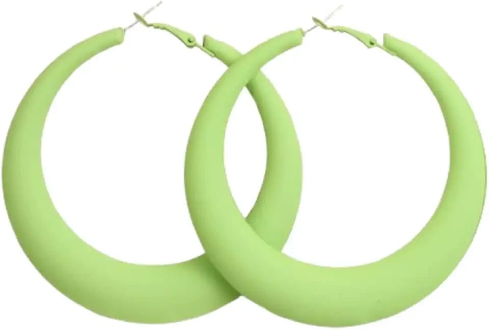 Colorful Matte Hoop Earrings 80s 90s Neon Dangle Earring Large Round Earring Y2k Jewelry