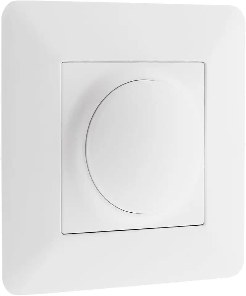 Zenitech - Drehdimmer Kompatibel mit LED - Unterputzmontage, Kompakter Motor, Präzise Einstellung - Clip-On Unterstützung - 86 x 86 mm Platte - Weiß - Energiesparend