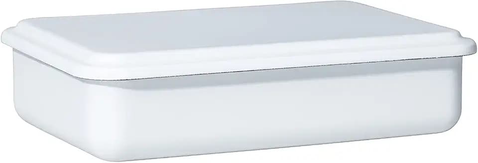 Riess, 416-033, Vorratsbehälter mit Deckel medium niedrig, WEISS, Vol. (rec.): 1,2 Liter, Made in Österreich, LBH: 23,6x15,9x5,9cm, 0,716kg, Vorratsbehälter, Deckel, Bleifrei, Farbecht, Kratzfest