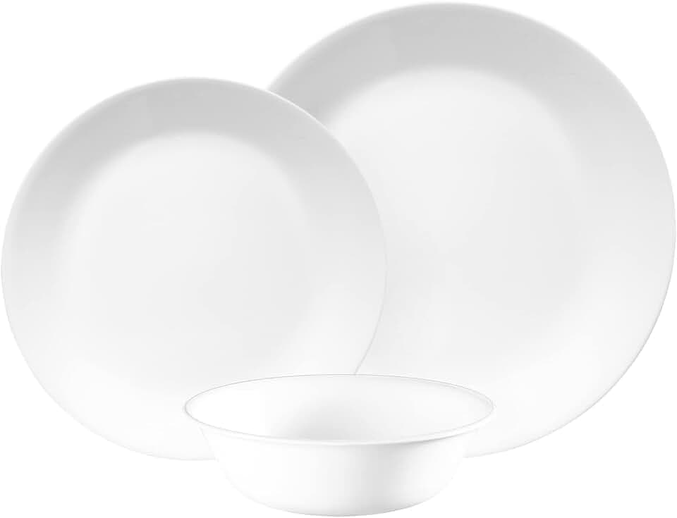 CORELLE Winter Frost Geschirrset 12-tlg. für 4 Personen, Vitrelle-Glas