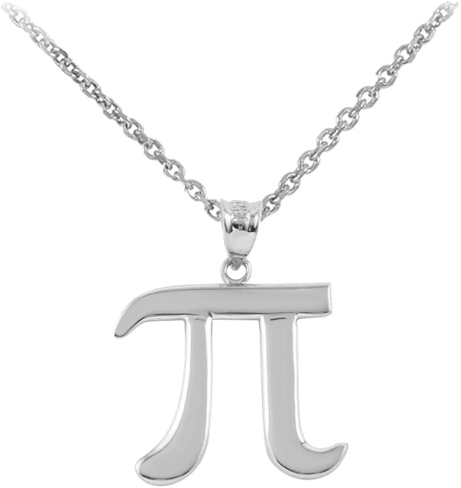 925 Sterling Silver Mathematical Pi Symbol Pendant Necklace