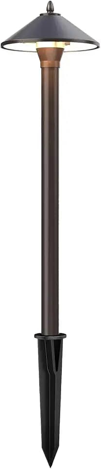 Low Voltage Pathway Lights 10W Outdoor Landscape Lighting 2700k Warm White Walkway Lights Bronze Metal Pro Style Sideway Light with Stakes and Cable Connector