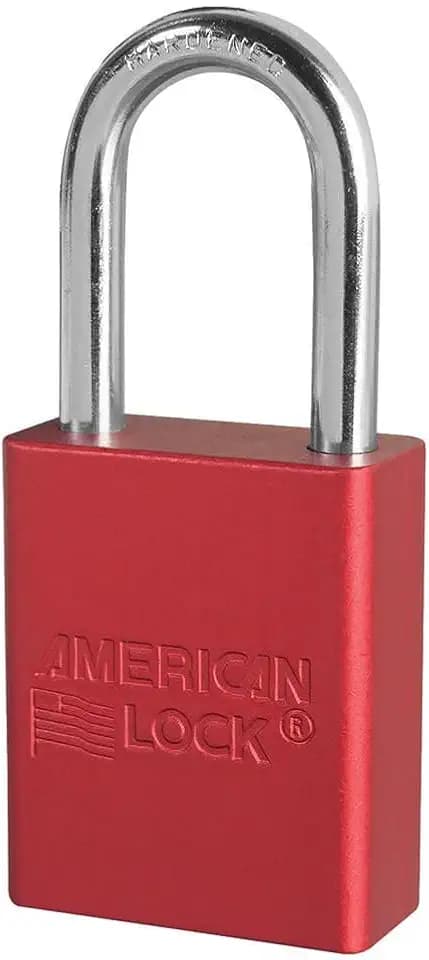 Master Lock A1106RED Aluminum Red Safety Padlock with 1/4" x 1-1/2" Shackle (Pack of 6)