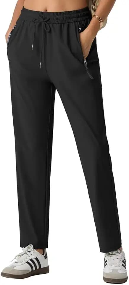 PrinStory Hose Damen Quick Dry Sommerhose Leicht Wanderhose Mit Reißverschlusstaschen