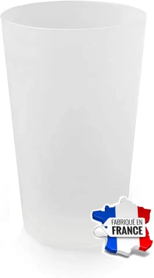 Econline Wiederverwendbare Trinkgläser, 30 cl, Hartplastik, transparent, mattiert, 50 Stück