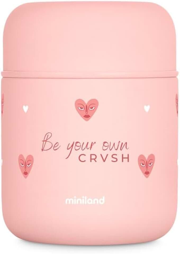 Miniland CRVSH by JustCoco CRVSH 280 ml, Design von Veronica Díaz, Edelstahl, hält Temperatur über 24 Stunden kalt und warm, auslaufsicher