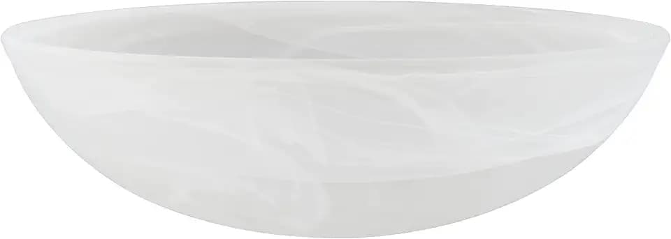 Aspen Creative 23099-11 Alabaster Contemporary Replacement Glass Shade for Medium Base Socket Torchiere Lamp, Swag Lamp,Pendant,1 Light Wall Sconce & Island Fixture. 11-5/8" Diameter x 3-5/8" Height
