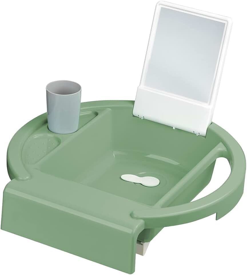 Rotho Kiddy Wash Kinderwaschbecken für Badewanne und Kinderzimmer Grün