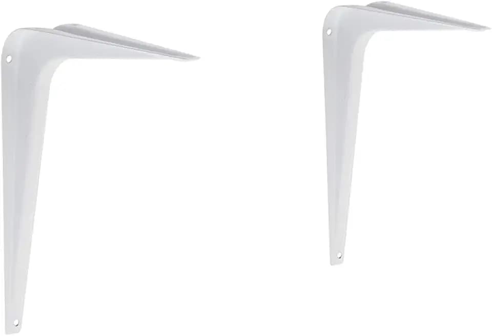 Amazon Basics Shelf Bracket - 6" x 8", White, 10-Pack
