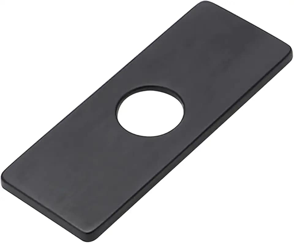 10,2 cm Edelstahl-Spülbeckenlochabdeckung, Küchenarmaturplatte, Wasserhahn-Spüle, Lochabdeckung für Badezimmer, Waschtisch, Schwarz, 1 Stück