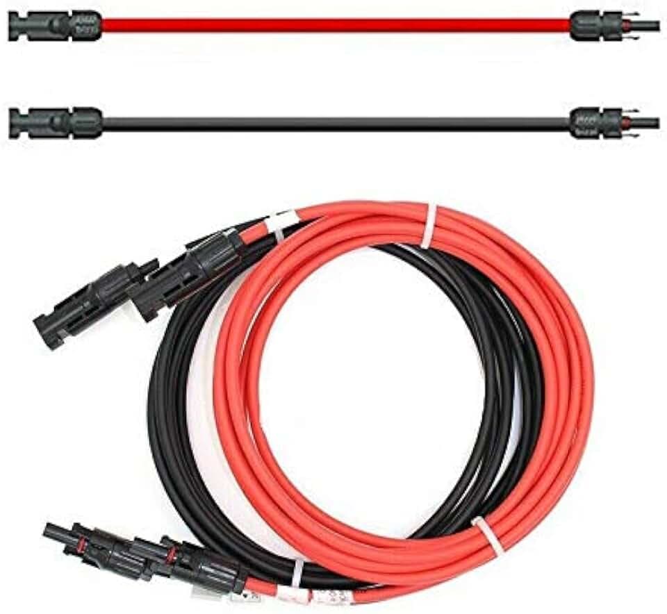 SOLARTRONICS Solarkabel 6mm² 6m mit Solarstecker, beidseitig, Rot/Schwarz
