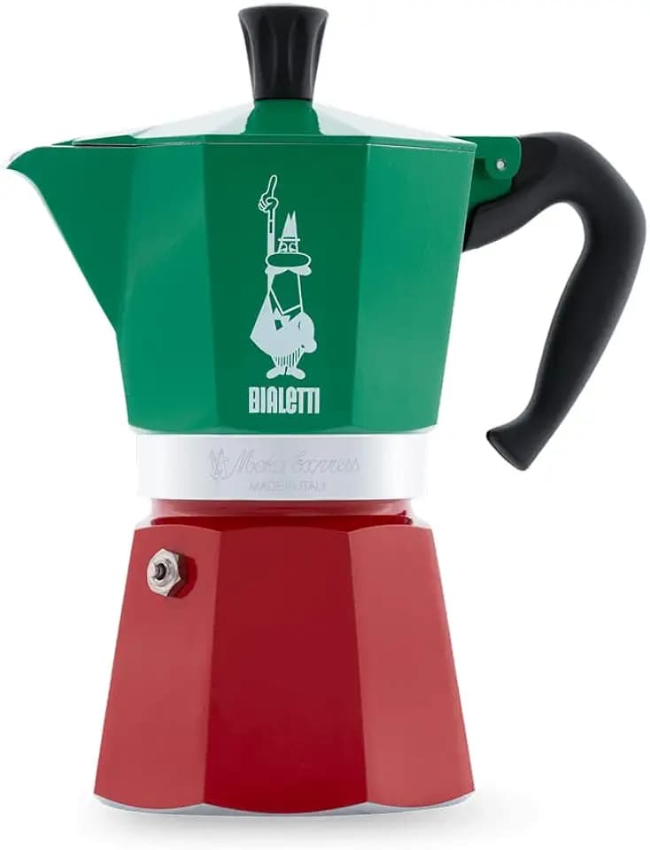 Bialetti - Moka Express: Ikonische Espressomaschine für die Herdplatte, macht echten Italienischen Kaffee, Moka-Kanne 6 Tassen (270 ml), Aluminium, Silber
