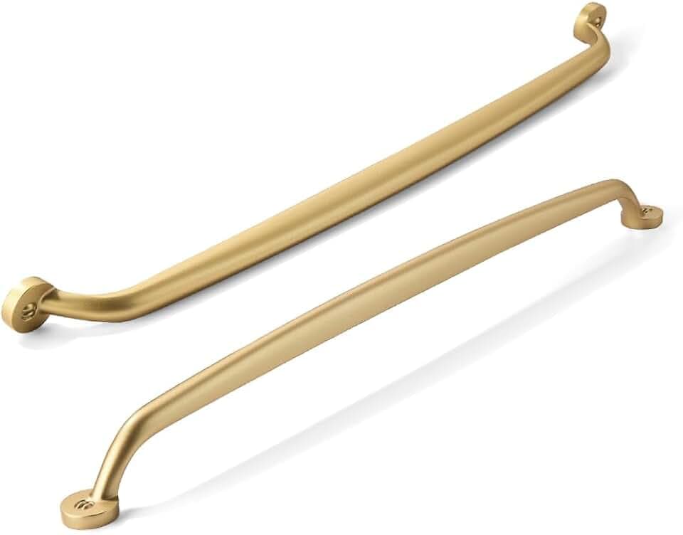 3 Pack 18 inch Hole Center Appliance Handle Pulls Brushed Gold - Heavy Duty Solid Vintage Aged Drawer Hardware Kitchen Vanity Bathroom Handles