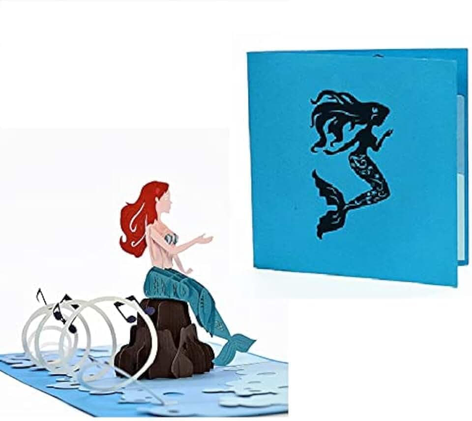 3D Mermaid Pop Up Birthday Card – Ocean Fantasy Greeting Card E02