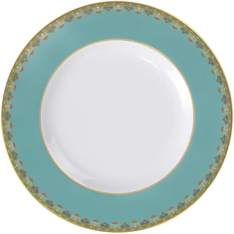 Villeroy & Boch Samarkand Aquamarin Speiseteller, 28 cm, Runder Essteller mit orientalischem Dekor, Premium Bone Porcelain, Mehrfarbig/Blau