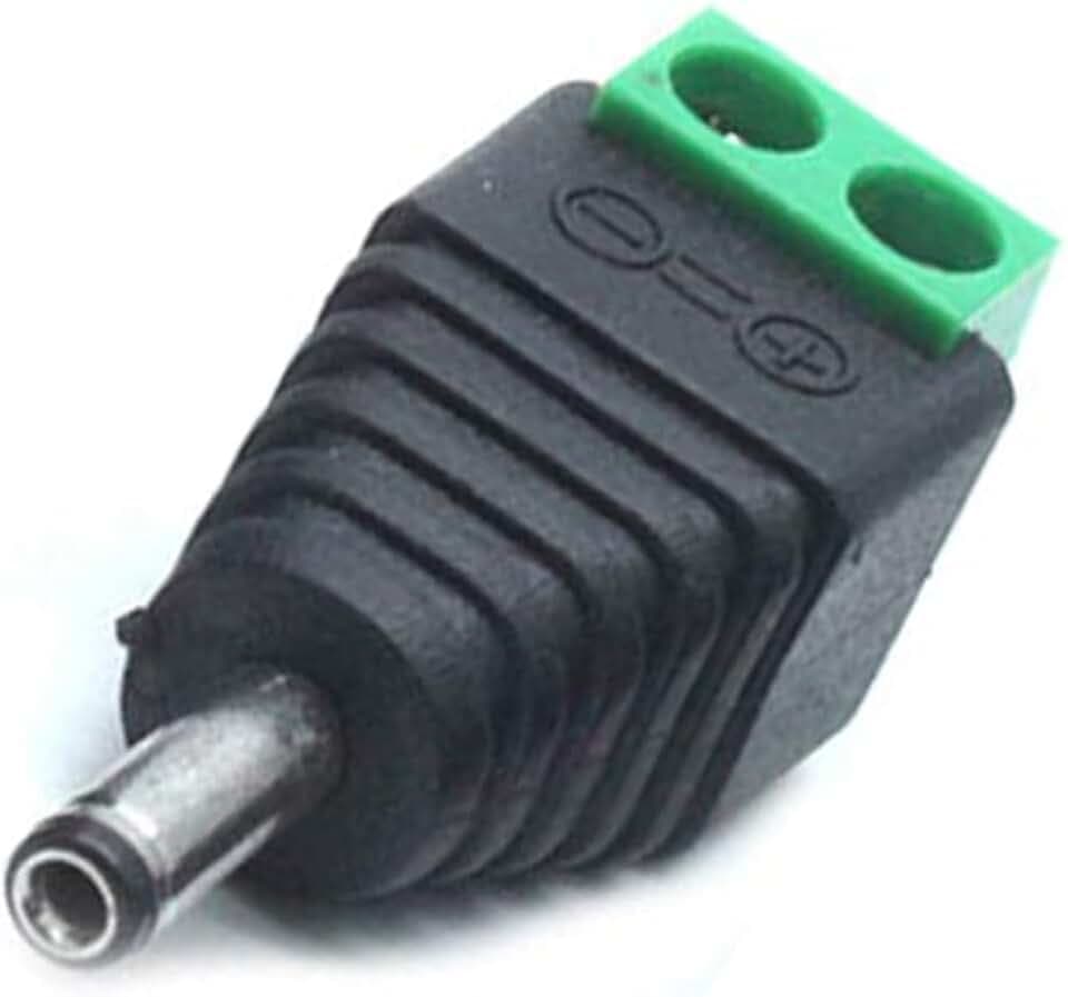 Stecker DC 3,5 x 1,35 mm Stromanschluss, DC 3,5 mm x 1,35 mm Stecker auf 2 Schraubklemmen, DIY-Konverter, Netzteil-Klinkenstecker-Adapter