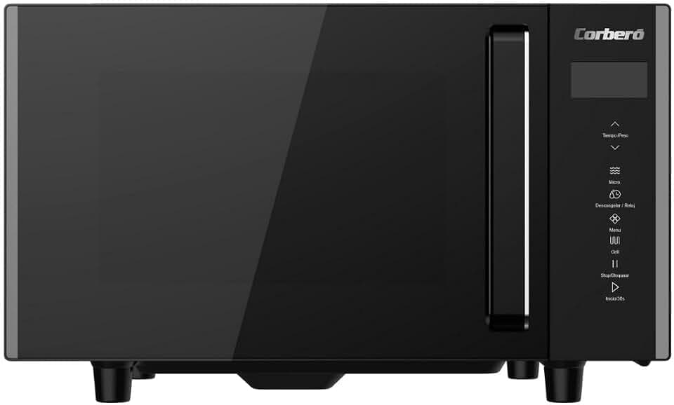 Corberó CMICW8023DF Mikrowelle ohne Drehteller | 23 L | 800 W | Auto-Menü | 5 Leistungsstufen | Digital Touch | Auftaufunktion | Pizza | Schwarz