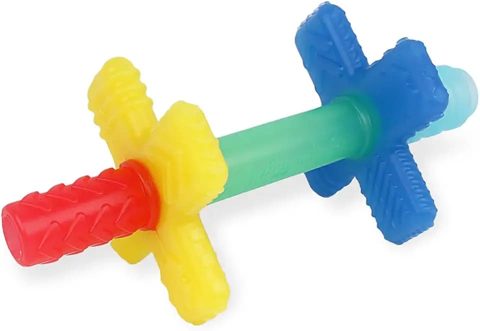 Itzy Ritzy Teensy Soothing Teething Tube, Made with Soft Silicone (Rainbow)