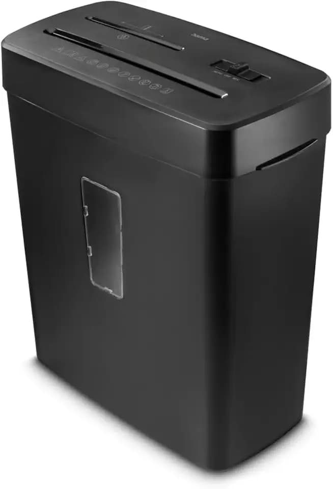 Hama Aktenvernichter P5 T2 E2 O1, Sicherheitsstufe, Mikroschnitt, 13 Liter | Papierschredder schwarz, DSGVO konform, Einzug für CDs/DVDs/Blu Rays/Plastikkarten, tackerklammerfest, mit. 13l Papierkorb