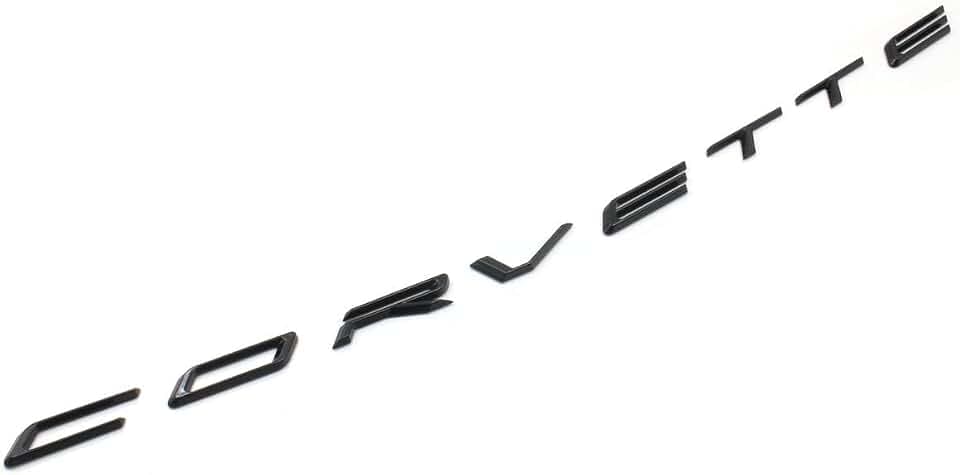 1x Rear Bumper Letters Emblem Car Badge Nameplate Logo Replacement for 2020+ Corvette C8 (Gloss Black)