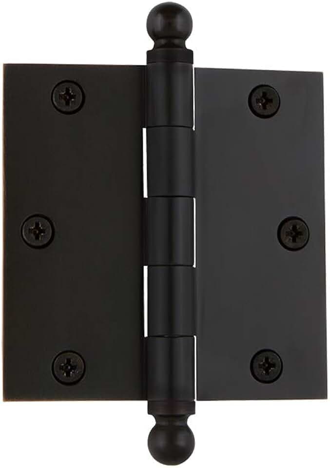 Nostalgic Warehouse Ball-Tip Residential Door Hinge with Square Corners, 3.5"