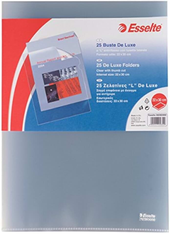 Esselte 392583000 Briefumschlag, 25 Stück, A4, transparent