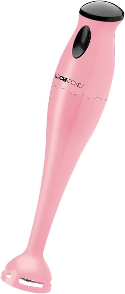 Clatronic Pürierstab | Stabmixer | 180 Watt | Edelstahl Messer | Rührstab | Babynahrung, Suppe, Smoothies, Püree, Sauce | mit 500 ml Mixbehälter | SM 3577 pink