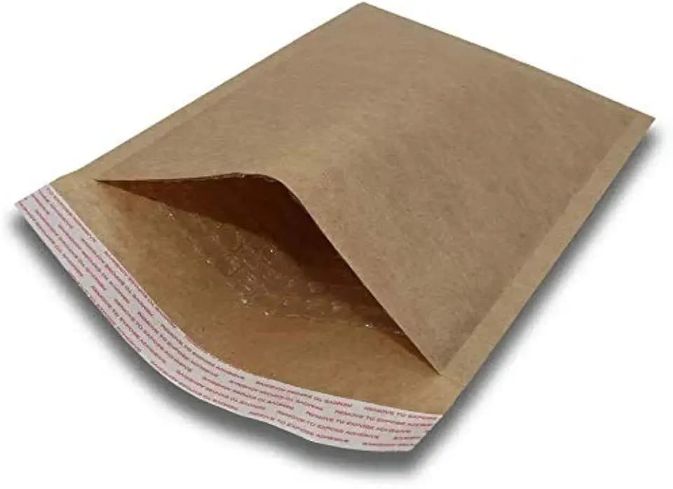 Supply Air Kraft Bubble Mailers 6x10 Inch #0 Natural Paper Padded Envelopes 500 Pack Self-Seal Adhesive Strip 3/16 Bubble Lining