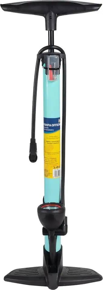 On Bike Fahrrad-Inflatorpumpe aus Stahl mit integriertem Manometer — Hochdruckventile, Presta- und Schrader-Ventile — ergonomischer Griff und Rutschfester Boden