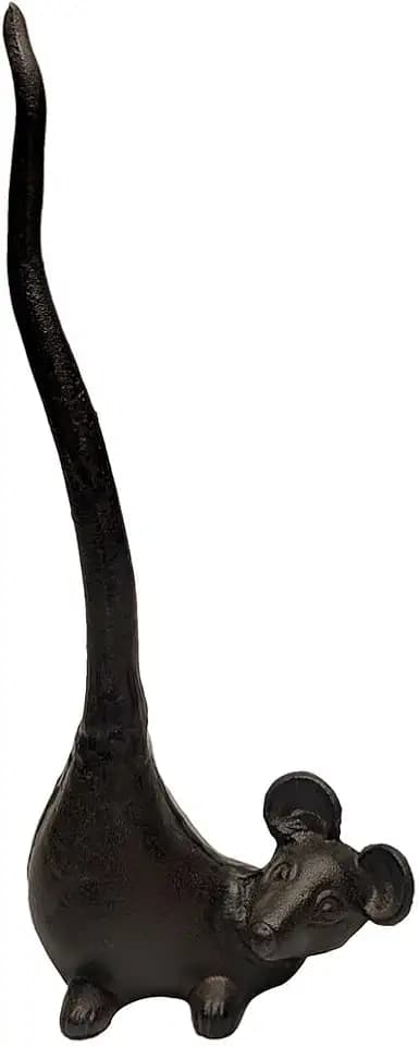 Cast Iron Mouse Bathroom Toilet Tissue TP Roll Kitchen Paper Towel Holder Heavy Stand Home Decor