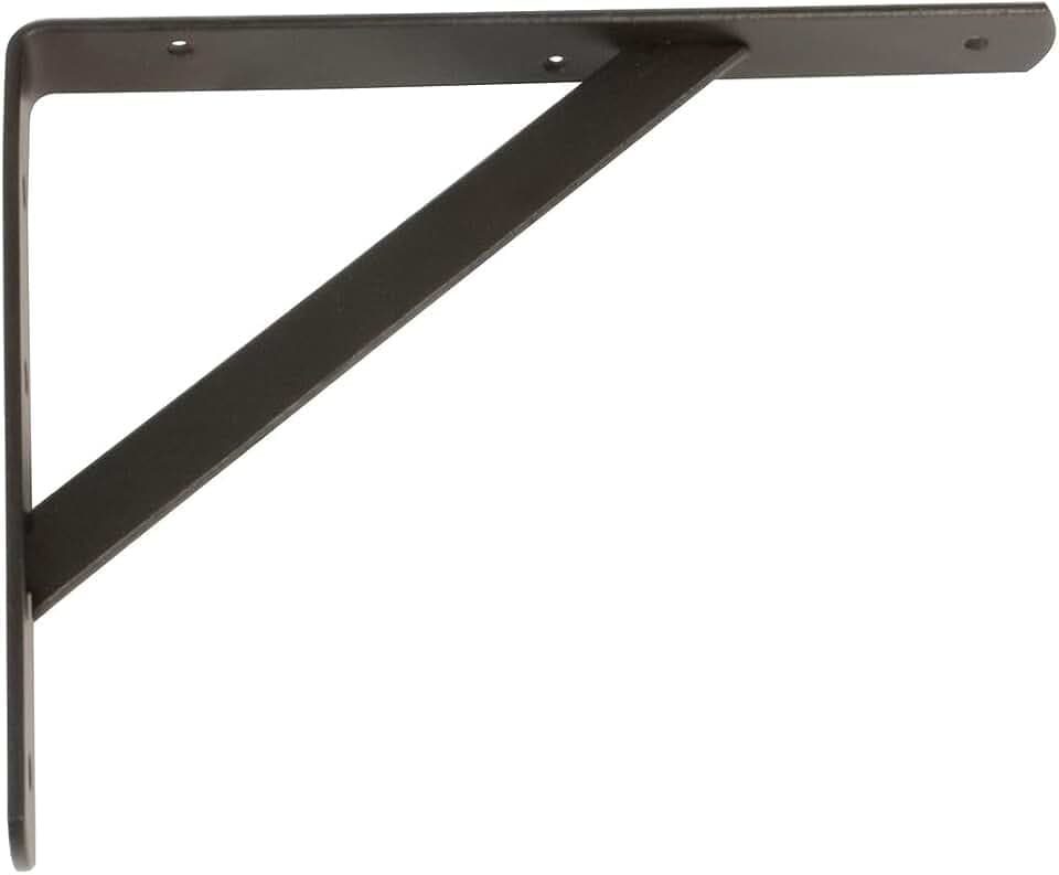 Amig – Wandregalhalterung – Stahlwinkel – 500 x 325 mm – Schwarz – Tragkraft bis 185 kg – Regalhalterung – Regalträger – Einfache Montage
