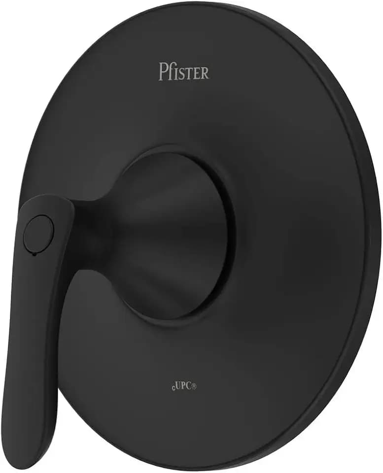Pfister Weller Single Handle Shower Faucet Trim Kit Matte Black Finish Valve Not Included Tub and Shower Handle Replacement for Bathroom Installation Metal Construction R891WRB
