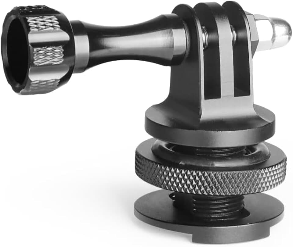 Sea frogs Aluminium Cold Shoe Mount Adapter, 1/4 Schraubenloch Stativhalterung für Go Pro Hero 14/13/12/11/10/9/8/7/6, Action Kamera, Stativ, Selfie Stick, Einbeinstativ, DSLR Kamerablitz (YB-3-KL)