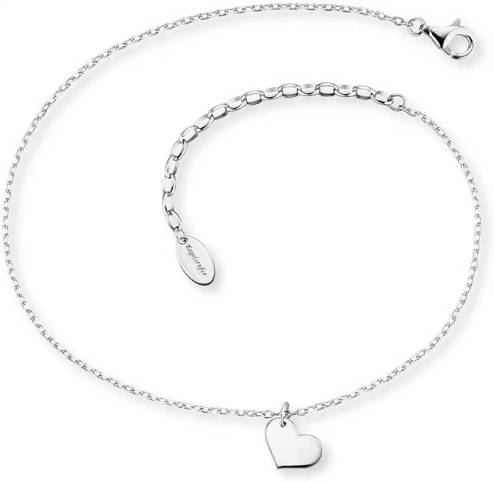 Engelsrufer Fußkettchen für Damen mit Anhänger, 925er Sterlingsilber rhodiniert, oder Edelstahl, verstellbare Länge, nickelfrei, Allergiker geeignet