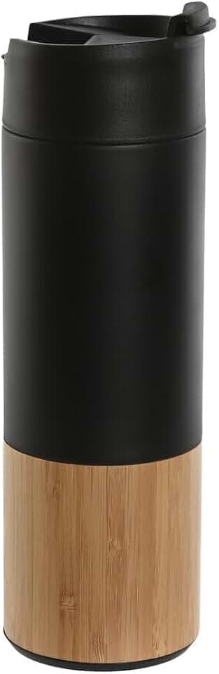 TERMO INOX BAMBU 7X7X21,5 400ML NEGRO